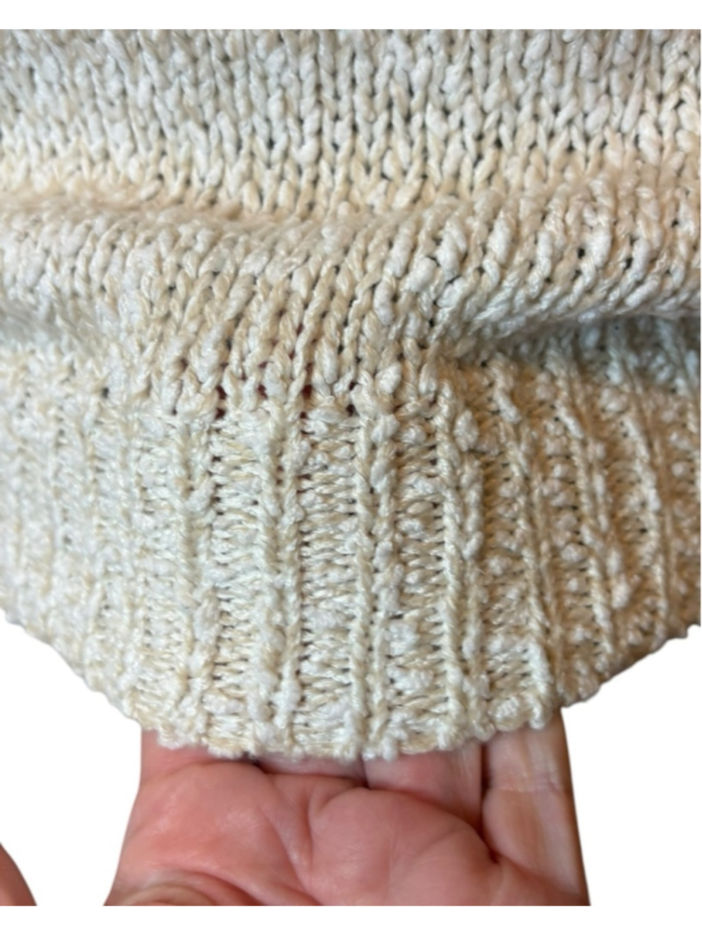 Heartloom Cream Textured Knit Sweater, L, Openwork Coastal Neutral - Picture 14 of 16